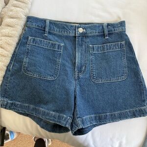 Madewell Midwash Blue High-Rise Sailor Shorts